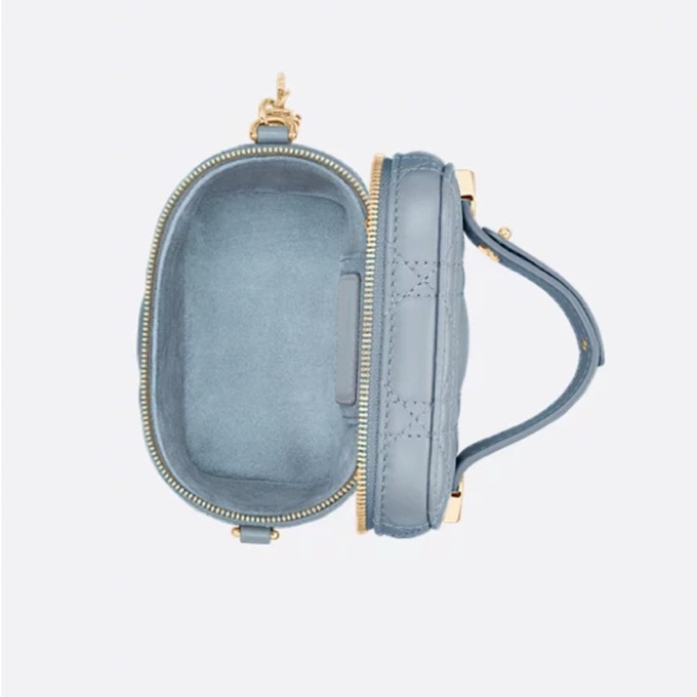 DIOR MINI VANITY WITH CROSSBODY STRAP SMALL IN SEA BLUE - Picture 3 of 16